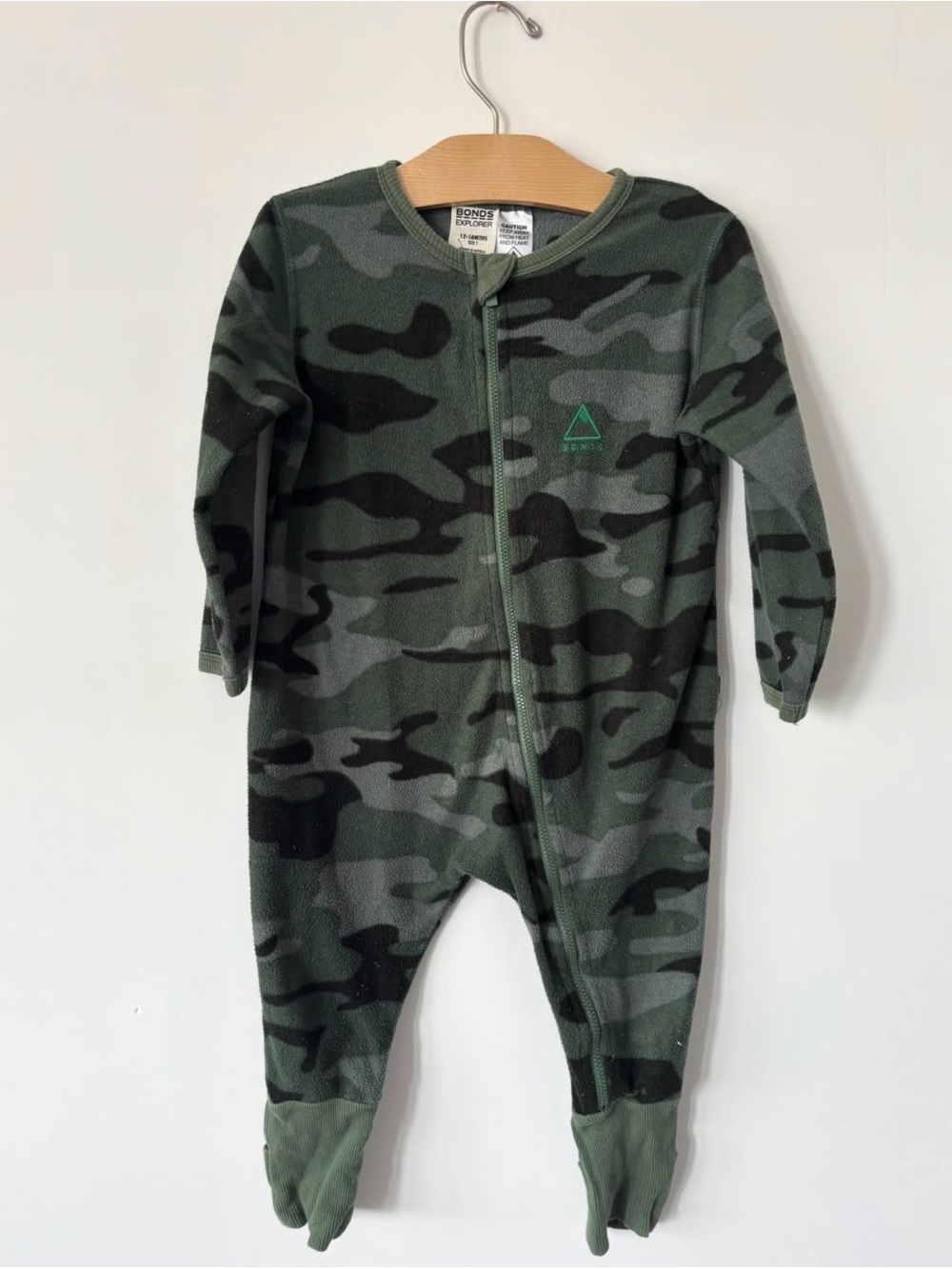 Bonds Green Camo Footed One-Piece